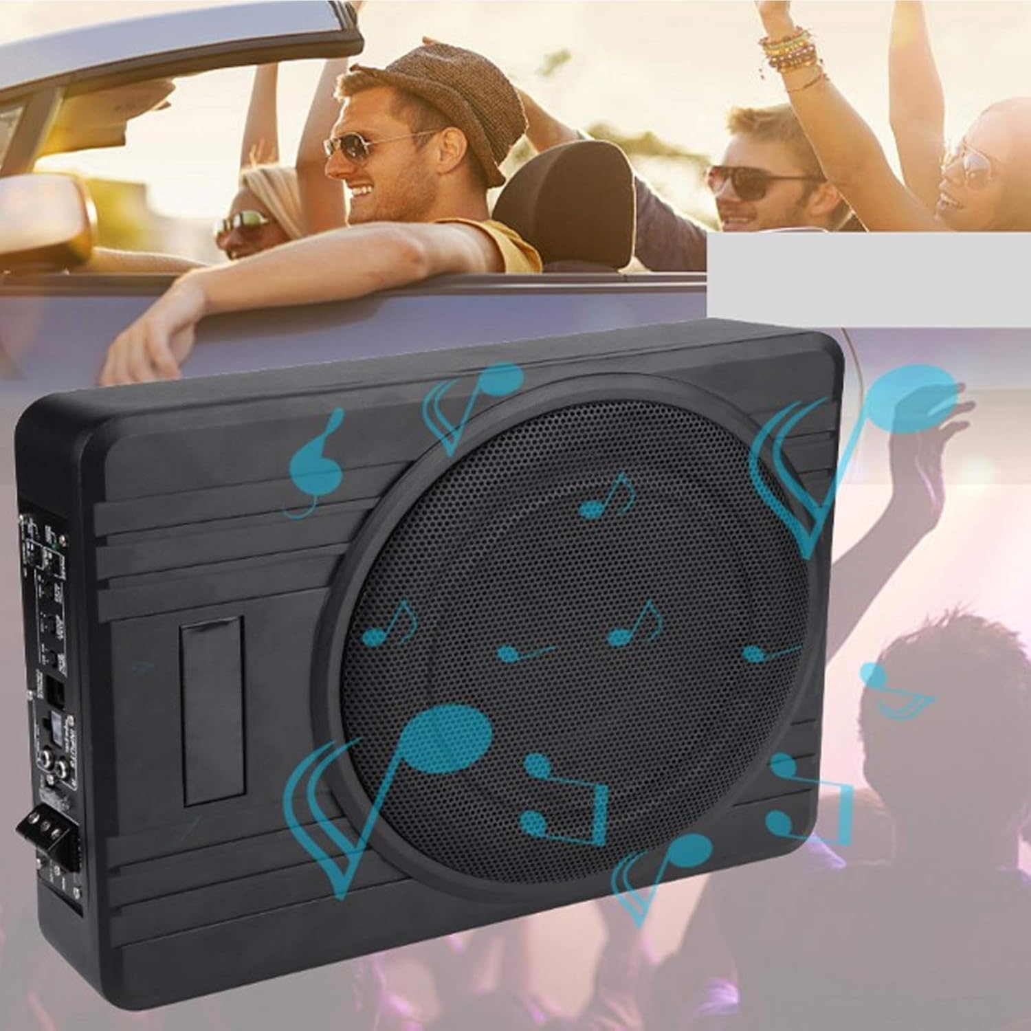 Powerful 600W 10 Inch Slim Automotive Subwoofer Aluminum Alloy 12V Bass Under Seat Subwoofer for Cars